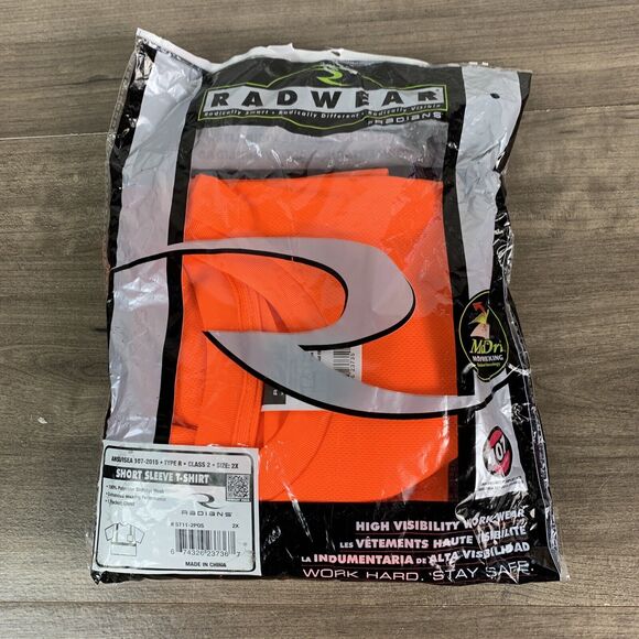 Radians ST11-2POS XL Industrial Safety Shirt Short Sleeve, Orange, Reflective - Picture 8 of 12